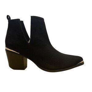 Journee Collection Women’s Black Faux Suede Wide Width Ankle Booties Size 12